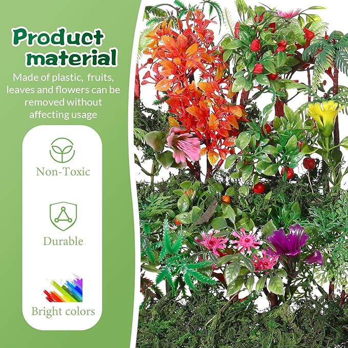 Tigeen 28 Pcs Model Trees Mixed Model with 1.4 Ounce Faux Green Moss Decor Tree Train Scenery Architecture for DIY Crafts, Building, Scenery Landscape(Mixed Trees)