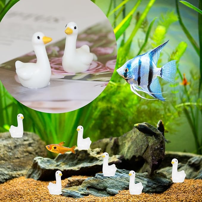 100Pcs Mini Resin Gooses, Tiny Gooses Figurines, Bulk Small Goose Statues,Miniature Resin Animals to Hide for Landscape Decor Cake Topper Party Supplies Birthday or Gifts