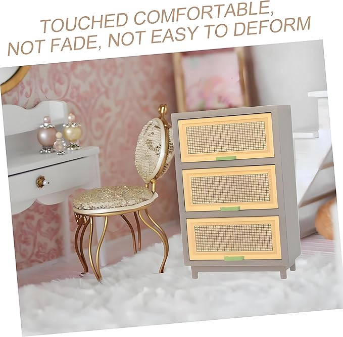 Miniature 3-Door Shoe Cabinet Model – 1:12 Scale Home Living Theme Creative Miniature Furniture, DIY Micro Scene Shoe Storage for Dollhouse, Life Scene Display, Collector & Craft Enthusiast Décor（ C ）