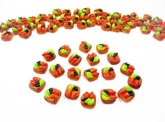 Lot 10 Loose Fruit Danish Puff Pie Dollhouse Miniatures Food Bakery Bread 16639