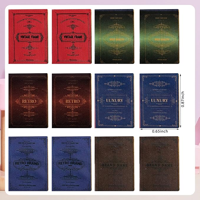 Skylety 24 Pieces 1:12 Scale Miniatures Dollhouse Books Assorted Miniatures Dollhouse Accessories Small Books Decoration Accessories Doll Toy Supplies(Printed Style)