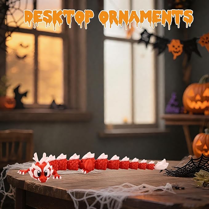 9.8 Inches 3D Printed DragonFigurines, Animal Figurines, Articulated Fidget Toys, Desk Decoration, Party Favor, Birthday Gifts, Office Display, Collectible Animals for Boys and Girls