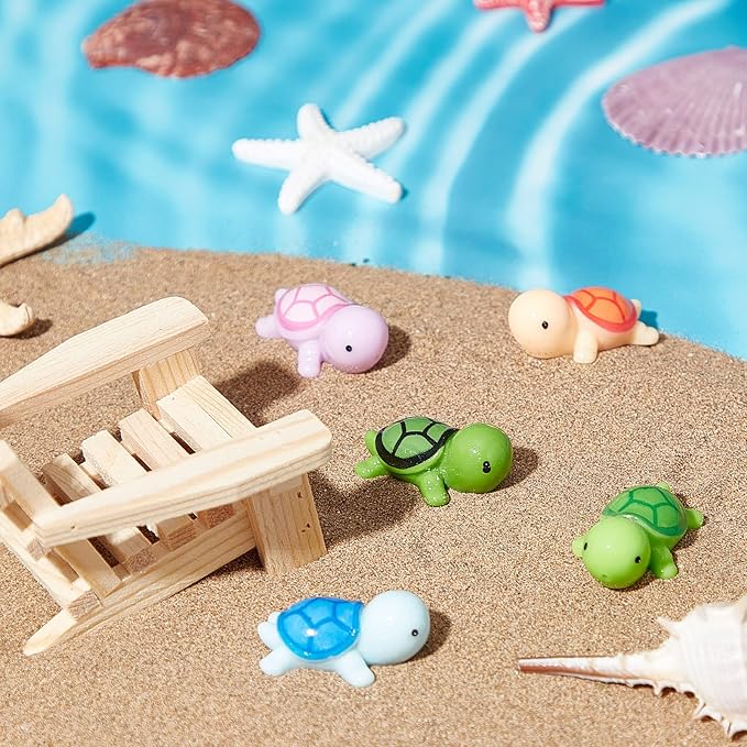60 Pcs Resin Sea Turtle Figure Mini Sea Turtle Figurines Bulk Multicolor Miniature Figure for DIY Ornaments Ocean Animal Figurines DIY Home Garden Birthday Party Favor Decoration