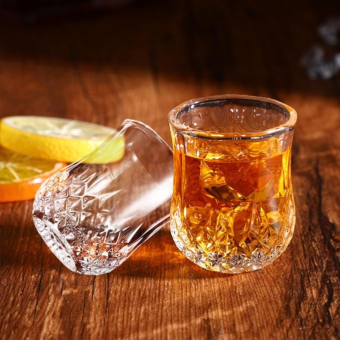 mekueeex 24 Pcs Shot Glasses 1.5oz Small Mini Shot Glasses Classic Whisky Vodka Tequila Sherry Brandy Cordial Mini Snifters Glasses For Parties Bars