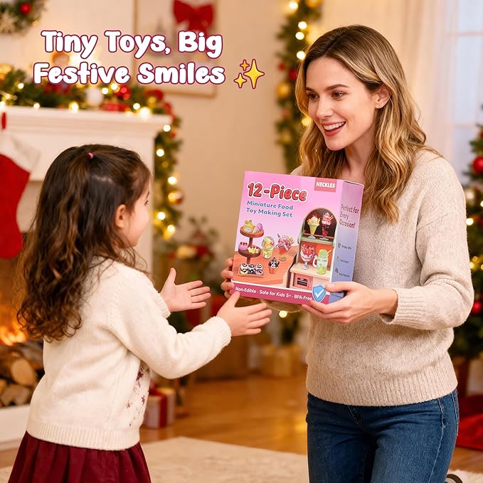 12-Piece Miniature Food Toy Making Set - DIY Tiny Play Food for Kids 5+ | Non-Edible, Pretend Kitchen Play for Little Chefs | Birthday Gifts and Party Favors to Spark Creativity and Imagination