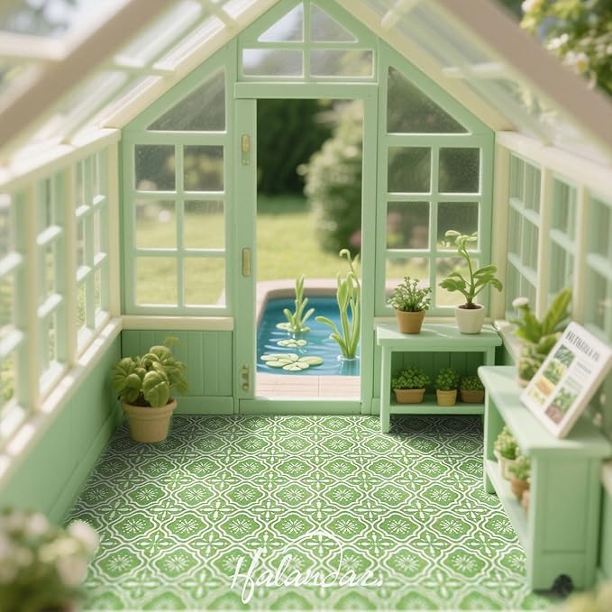 Dollhouse Flooring Tiles on 1/12 1/6 Scale Miniature Decor Accessories 128pcs Double-Sided