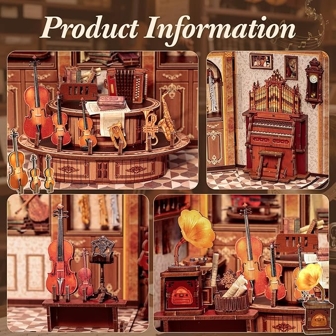 CUTEBEE Book Nook Kit - DIY Miniature House Kit for Adults, Teens and Beginners, Dollhouse Booknook Library Tiny House Bookshelf Decor 3D Wooden Puzzle, Gifts for Family, Friends