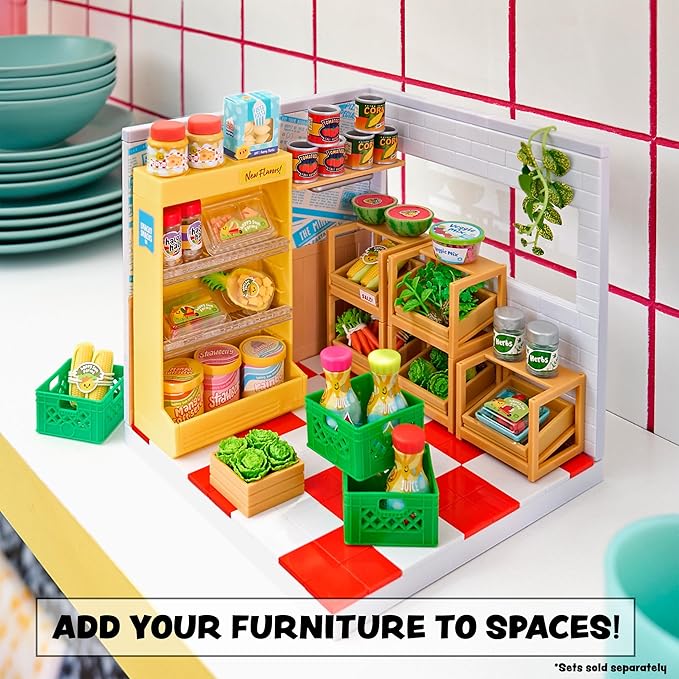 MGA's Miniverse Make It Mini Spaces Furniture (2 Pack), Mystery Surprise Packaging, Mini Collectibles, Replica Food, Replica Plants, Customize, DIY Crafts, Hobby, Collectors, Display, Gifts, 8+