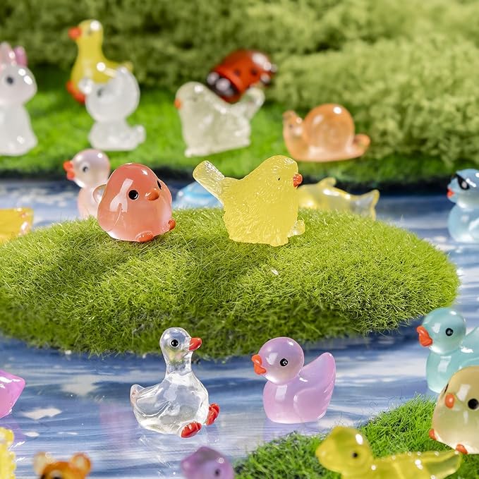 120 Pcs Mini Animals Tiny Animal Figurines Bulk for Miniature Fairy Garden Decoration Accessories Micro Landscape Aquarium Potted Decoration