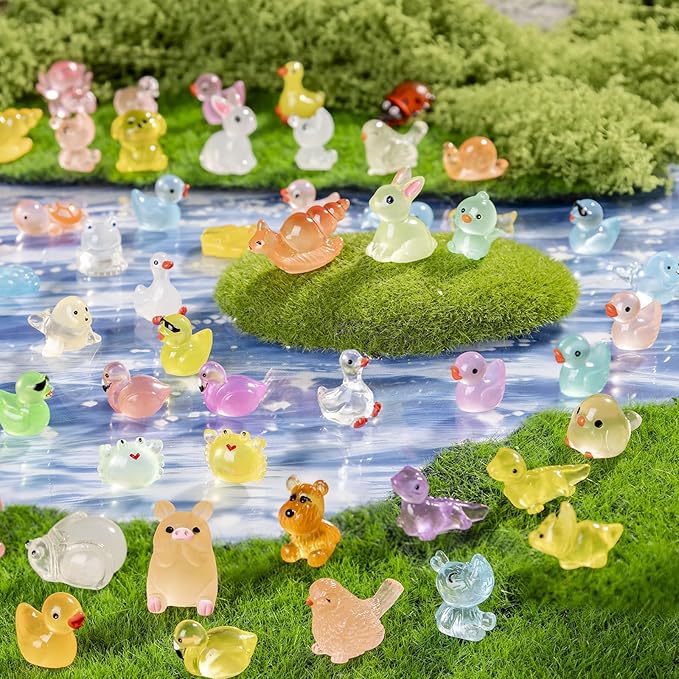 120 Pcs Mini Animals Tiny Animal Figurines Bulk for Miniature Fairy Garden Decoration Accessories Micro Landscape Aquarium Potted Decoration