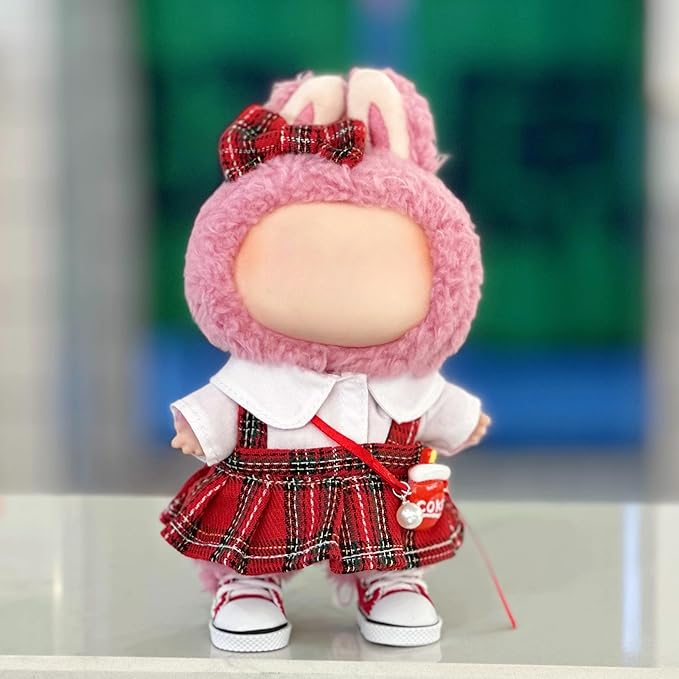 Compatible with Labubu Doll Shoes for 17cm Doll,Shoes Used for Labubu Accessories (F-Red)