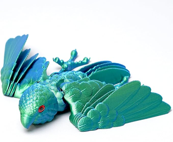 3D Printed Flexible Parrot Model,Bird with Wing,Movable Joints,Home Office Decor,Interesting Toys for Autism/ADHD,Festival Gifts toco,Fidget Toys, Executive Desk Animals Toy (Colorful 3)
