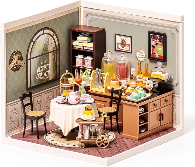 Wowood Super Creator-Mini Blocks Model Building Set for Adults, Miniature Plastic House Kit Super Store-Building Blocks Toys for Teens 8-12, DIY Crafts/Hobbies for Teens&Adults (Sweet Sips Tea)