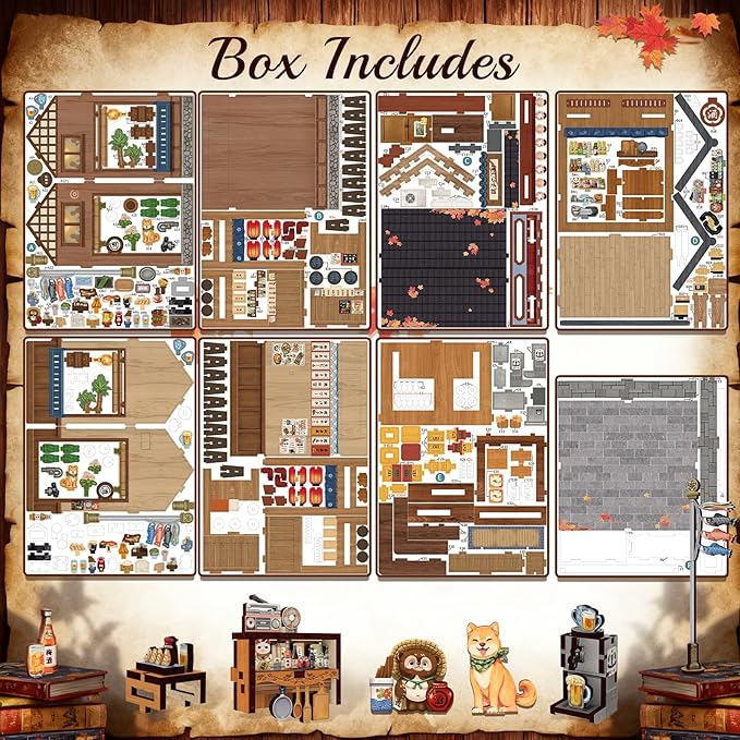 Cutefun Book Nook Kit - DIY Miniature House Kit for Adults, Teens and Beginners, Japanese Izakaya Booknook Tiny House Bookshelf Decor 3D Wooden Puzzles, Gifts for Friends and Family (Izakaya Shop)