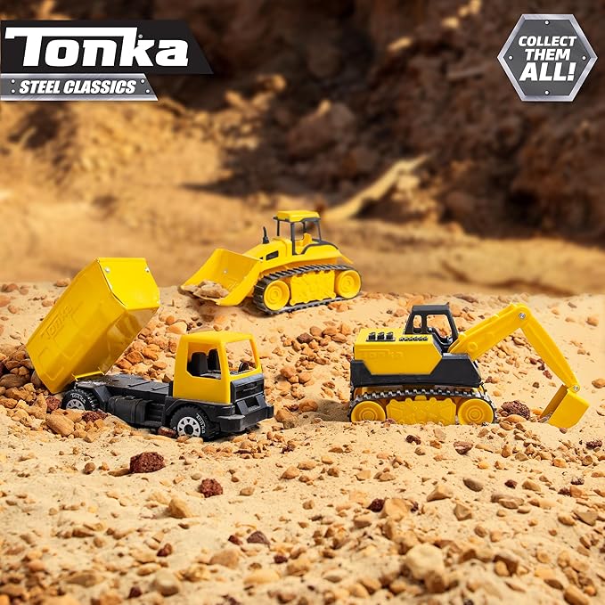 Tonka - Steel Classics Giga Series - Dump Truck & Excavator, 2-Pack