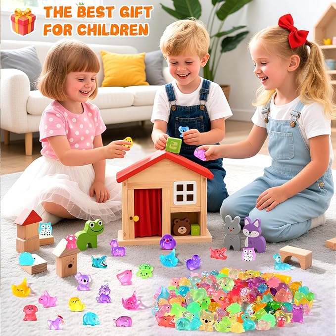 200PCS Luminous Mini Resin Animals 30 Styles, Little Small Animal Figures to Hide Mini Ducks and Resin Animals Variety Pack for Fairy Garden Accessories Micro Landscape Dollhouse Decor.