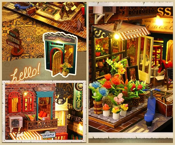 Flever Dollhouse Miniature DIY House Kit Creative Room with Furniture for Romantic Artwork Gift (Scarbrough)