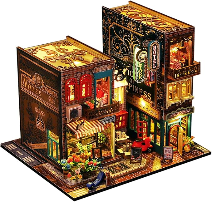Flever Dollhouse Miniature DIY House Kit Creative Room with Furniture for Romantic Artwork Gift (Scarbrough)