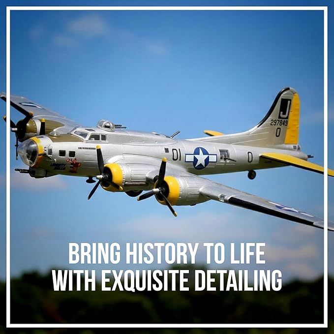 Daron Boeing B-17 Flying Fortress B-17G Die-Cast Model – 1:155 Scale WWII Heavy Bomber Replica with Display Stand, Highly Detailed, 5.75” Length x 8” Wingspan, Adult Collectible Ages 14+