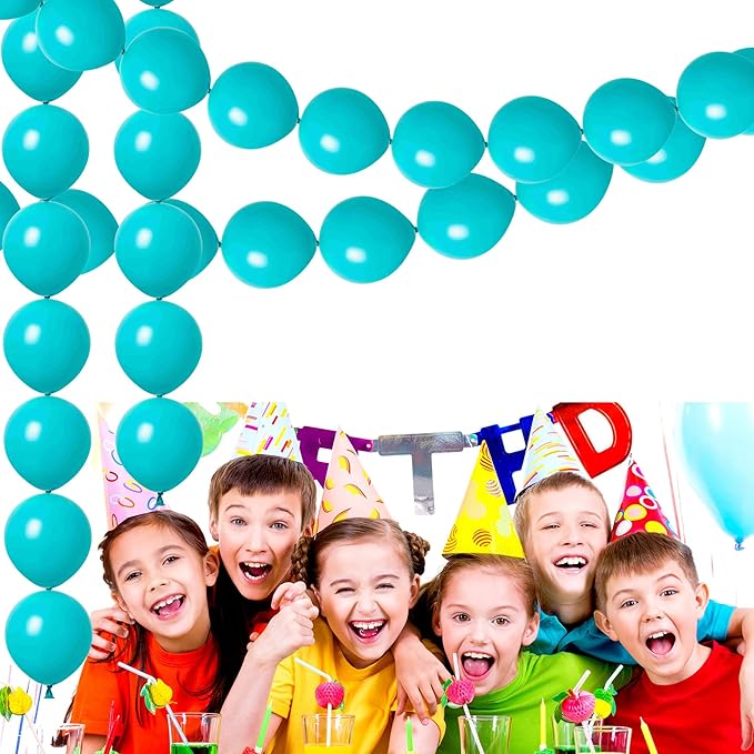 ADIDO EVA Link Balloons Teal Blue 12 Inch Latex Quick Linkale Balloon 80 Pcs for Birthday, Halloween, Christmas, Party Festival Decorations