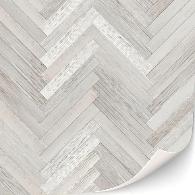 3 Sheets Self-Adhesive Flooring for Dollhouse 1:12 Scale (White Oak Herringbone)