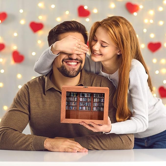 Anxiety Relief Swing Bookshelf – Includes Mini Books, Mindfulness Stress-Free Wooden Anxiety Bookshelf, Suitable for Home and Office Decor, Mini Library & Unique Gift.