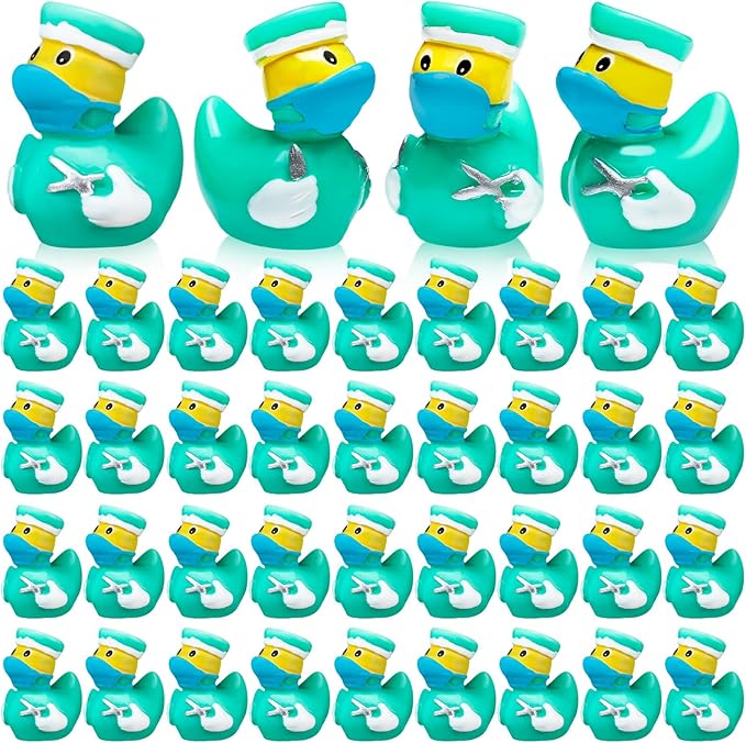 50 Pcs Themed Ducks Resin Ducks Resin Party Decorations for Crafts Making DIY Miniature Landscape Micro Decor Gifts (Doctor)