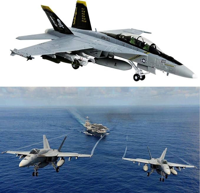 HANGHANG 1/100 Scale F/A-18 Hornet Strike Fighter Plane Metal Fighter Military Model Diecast Plane Model for Collection or Gift