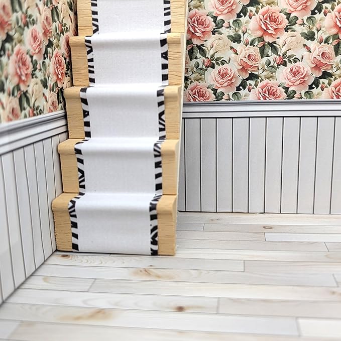 Self-Adhesive Carpet with Real Textile Structure for Dollhouses Scale 1:12 (Zebra Edge)