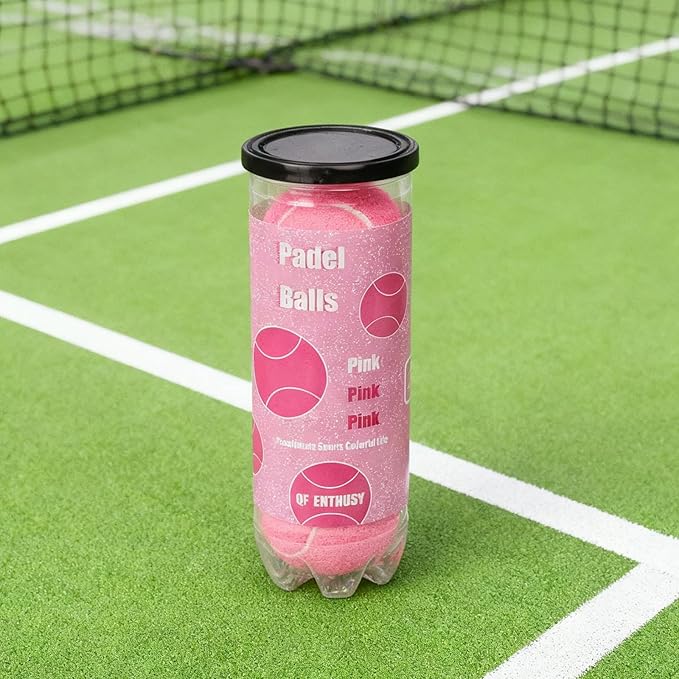 QF ENTHUSY Pink Tennis Balls, 3 Pack Colored Tennis, Suitable for Beginner, Training, Matches & Practice Sessions