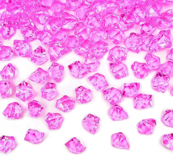 Reusable Vase Filler, Fake ice Cubes Photography Props for Wedding Props Vase Fillers Rose Red-16x22 Mm-250pcs