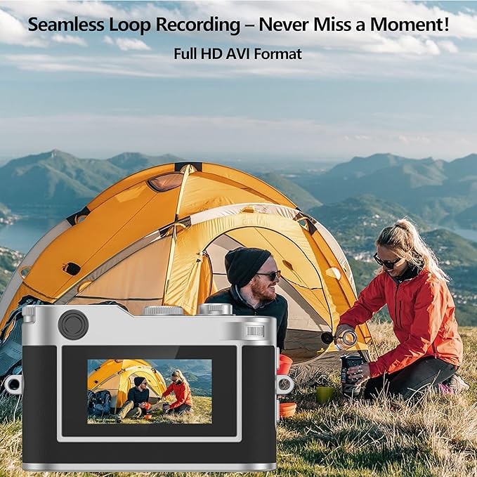 Mini Keychain Camera, 1080P Video Recorder, 0.96'' Display 12MP Retro Compact Tiny with 16GB SD Card, USB Adapt, 200mAh Battery, Lenane Digital Camera for Kids, Students, Travel, Daily (Black)