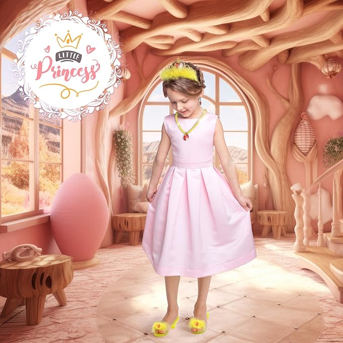 Mastom Princess Dress Up Shoes Set, Girls Role Play Dress Up Toys, Toddler Princess Dress up Shoes with Crowns kit Gift for Girls Aged 3 4 5 6 Years Old
