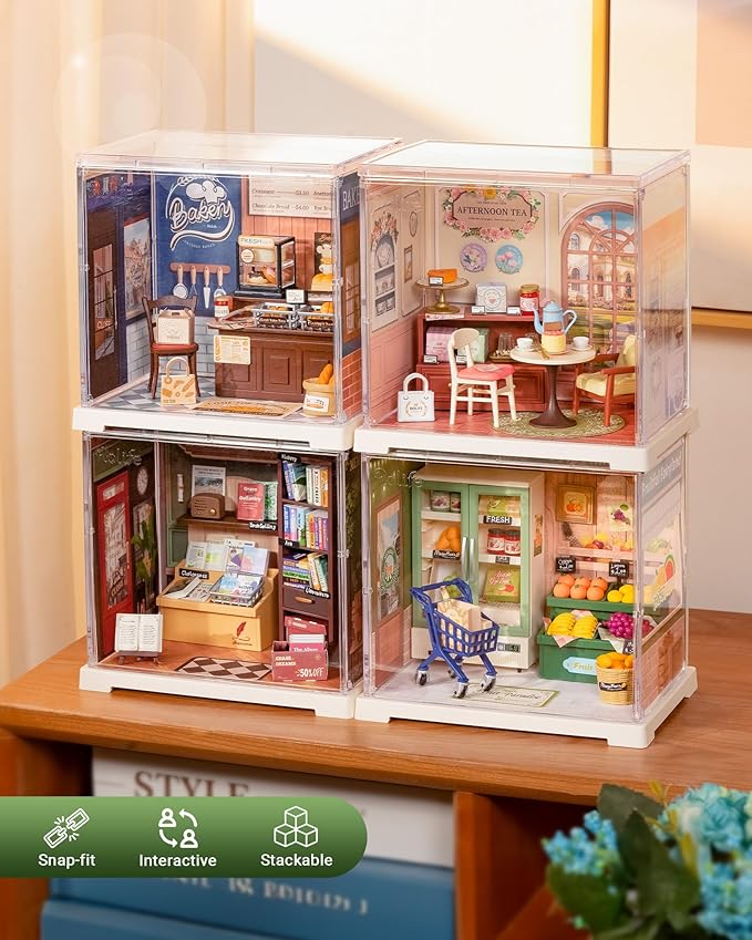 Rolife Super Creator Mini Series Fruits Shop, DIY Plastic Miniature Kits Retail Store Series, Mini Model House Building Set for Teens Aged 14+, DIY Crafts/Hobbies for Adults (Nature Energy Fruits)