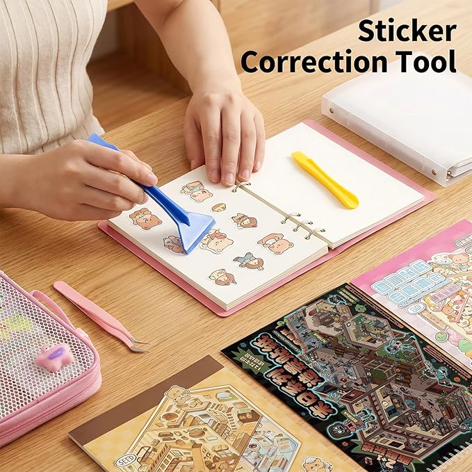 DIY Adult Sticker 3D Pop-Up Scene Book Deluxe Set | 11-Piece All-in-One Professional Creation Solution (Includes 86 Pages with 38 Scenes), Tools & Storage System