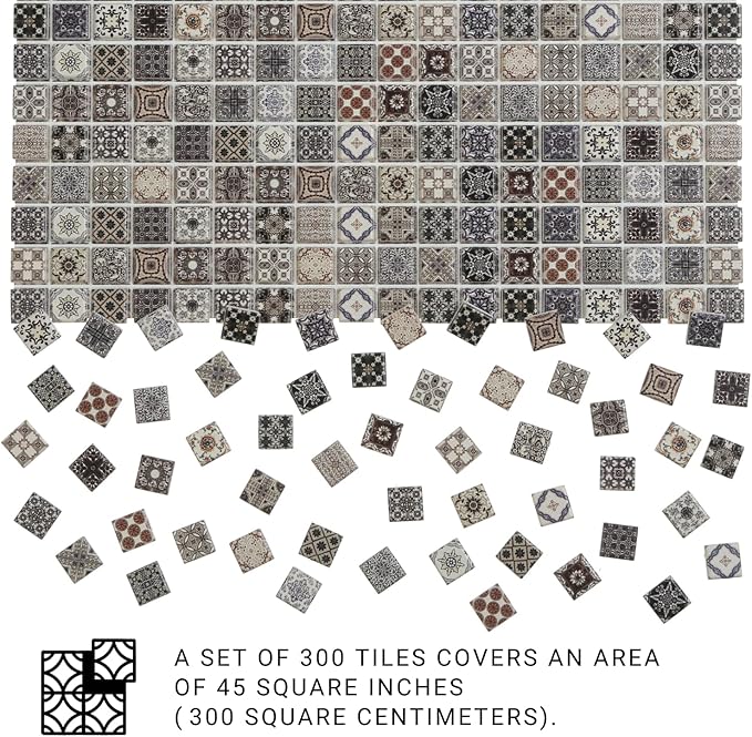 300pcs Miniature Floor Tiles for Dollhouse 1:24 Scale, Gypsum Mosaic Decor Kit, REDUCIO!