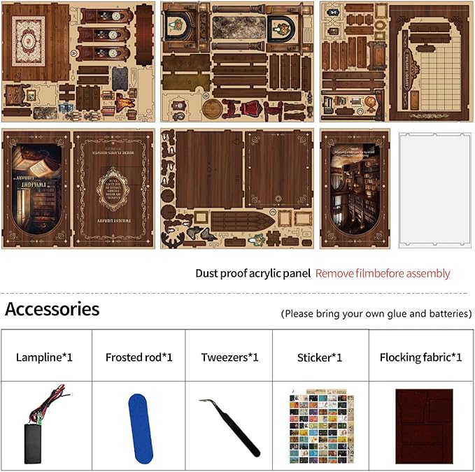 Book Nook Kits 3D Wooden Puzzles for Adults Crafts Miniature Dollhouse Kit & DIY Miniature House Kit, Tiny House Building Kit Bookshelf Decor - The for Family and Friends