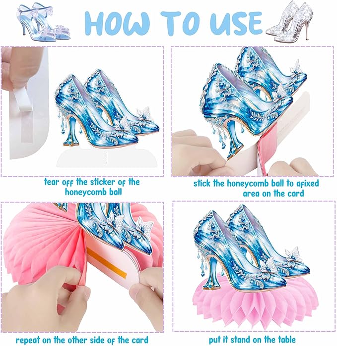 High Heel Honeycomb Centerpieces Crystal High Heel Party Decorations 12PCS Crystal Shoes Birthday Centerpieces Glass Stiletto Heels Table Decor for Wedding Bachelorette Party Supplies