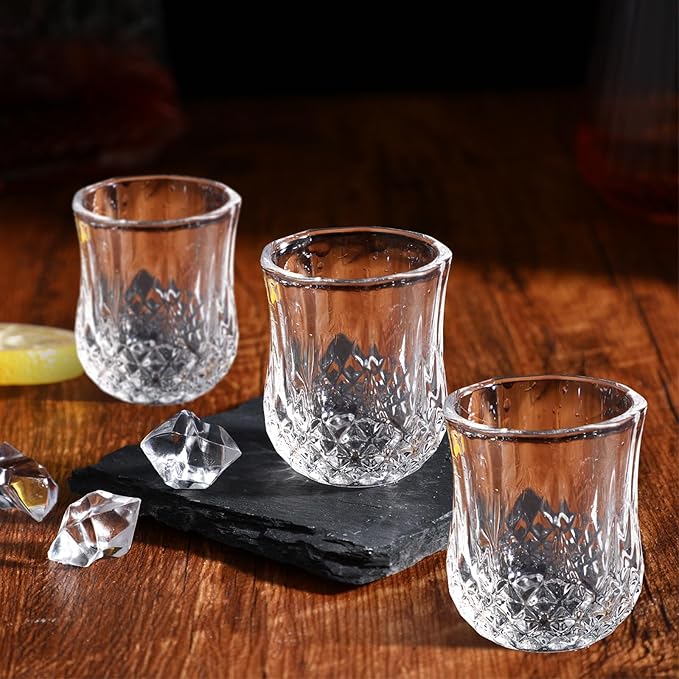 mekueeex 24 Pcs Shot Glasses 1.5oz Small Mini Shot Glasses Classic Whisky Vodka Tequila Sherry Brandy Cordial Mini Snifters Glasses For Parties Bars