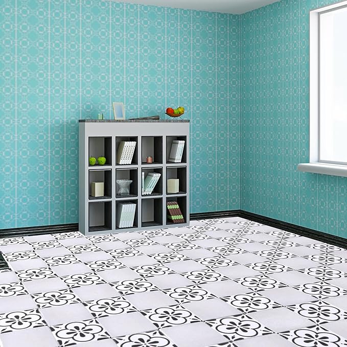 ShinyRelief 120 Pcs Dollhouse Floor Tiles Dollhouse Flooring 1 12 Scale 1 6 Scale Doll House Wallpaper Peel and Stick Miniature Bricks Carpet Double Sided Floor Tile (Floral Marble)