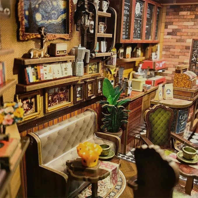 CUTEBEE Book Nook Kit - DIY Miniature House Kit for Adults, Teens and Beginners, Dollhouse Booknook Library Tiny House Bookshelf Decor 3D Wooden Puzzle, Gifts for Family, Friends