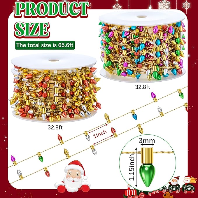 Tuanse 65.6 ft House Fake String Lights Decorations Miniature Light String Crafts for House Furniture Accessories Wedding Party Decor(Simple)