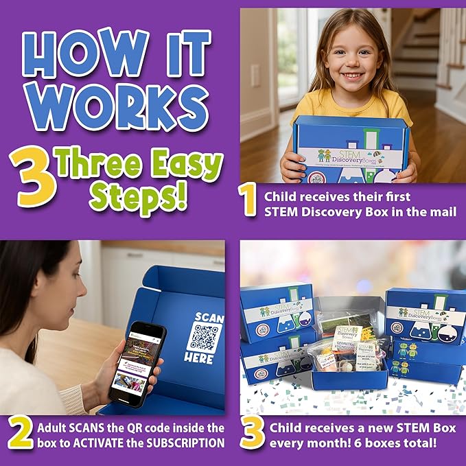 6-Month Subscription | Science Kits for Kids with 18 Hands-On STEM Experiments, 3 Projects Per Box, All Supplies Included | Home & Remote School Learning for Ages 7–12, New Box Every Month