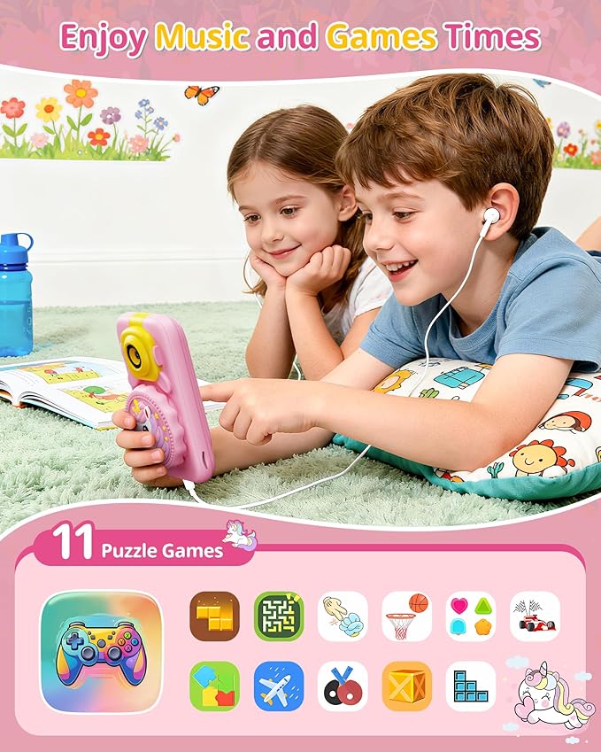 2 in 1 Kids Smart Phone and Microscope Camera for Kid, Touchscreen HD Camera Cell Phone , Mini Pocket Handheld Microscope for Toddlers,STEM Educational Science Kit for Boys 3-10, with 32GB SD Card