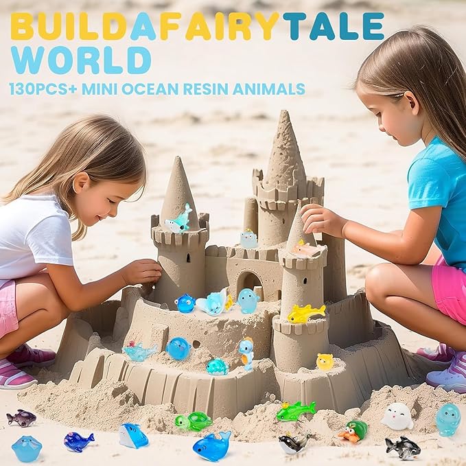 100+pcs Ocean Mini Resin Animals 78 Styles Tiny Sea Resin Animals Figurines Miniature Little Plastic Animal for Garden Micro Landscape DIY Fish Tank Aquarium Potted Gift Dollhouse Décor