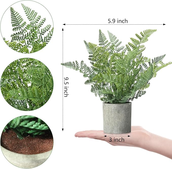 FAVOWREATH 2 Pack Small Fake Plants Potted Artificial Plants Indoor for Home Decor Office Room Farmhouse Indoor Table Bathroom Decor