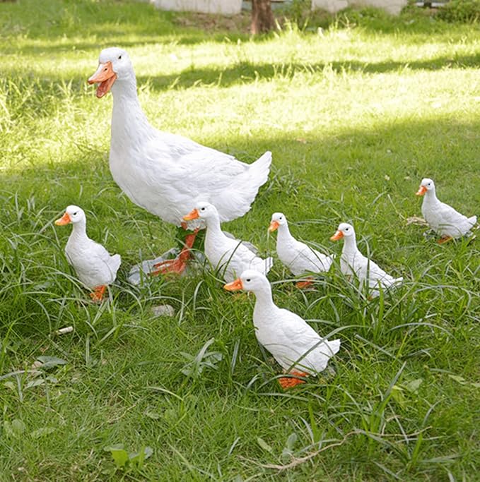 coolboy Real Duck Figurine,Animal Resin Statue Indoor Resin Duck Statue,Garden Decoration Outdoor Sculptures Animal Ornament