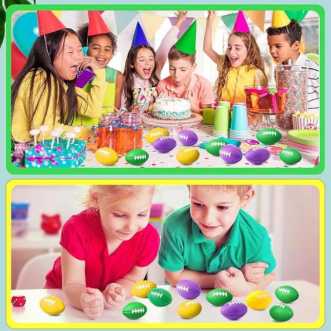 Blulu 30 Pack Mini Footballs Bulk 2.17" Kids Foam Stress Balls Football Party Toy Favor Small Stress Sports Ball for Birthday Homecoming Game Back to School Reward Party Gift Goodie Bags Stuffers