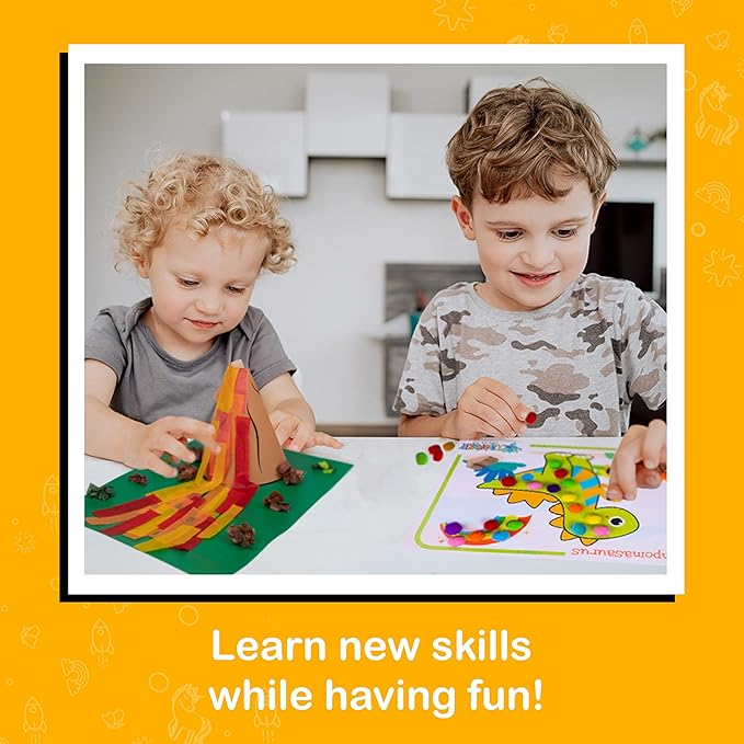 Craftikit® 20 Award-Winning Dinosaur Crafts for Kids - All-Inclusive Fun Dinosaur Crafts for Kids Ages 3-10 - Organized Toddler Craft Kit
