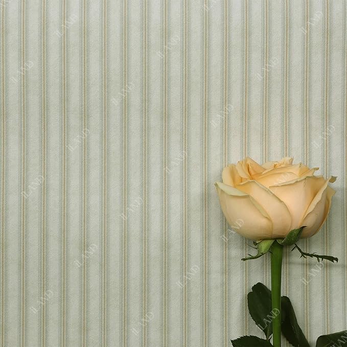 iLAND Originality Dollhouse Wallpaper 39 * 15.7 inch, Dollhouse Accessories on 1:12 Scale or 1:6 Scale (Striped Green-Yellow)